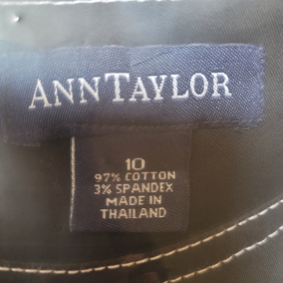 Ann Taylor Black Cotton Sleeveless Sheath Dress w/ Contrast Stitching - Size 10 - Picture 7 of 7